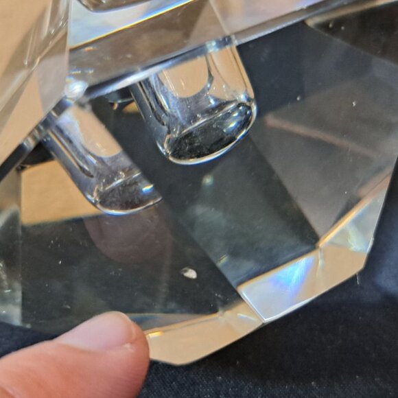 Cartier Cut Crystal Hexagonal Candle Holders, Pair - Picture 6 of 11